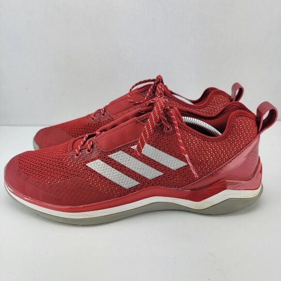 Adidas Mens Size 11.5 Speed Trainer 3.0 Red Silver Sneakers Q16542 - Picture 1 of 7